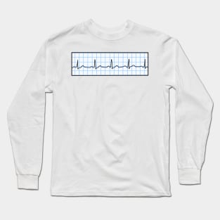 Hand Drawn Normal Electrocardiogram Light Blue Long Sleeve T-Shirt